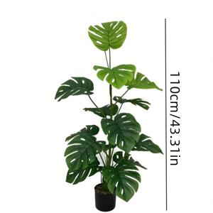 TEMU 1개 110cm 인공 하트잎 대나무 식물 - 집, 사무실, 결혼식, 어머니날 & 성 패트릭의 날 장식을 위한 생생한 플라스틱 그린리, 실내/외부 사용 가능, 컨테이너 불필요, 유지보수 필요 없음, 내구성 있는 식물