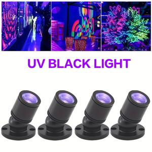TEMU 2/4pcs UV 블랙 라이트, 어둠 속에서 빛나는 USB UV 라이트 미니 스포트 라이트 디스플레이 캐비닛 보석 선반 포스터 배경 또는 벽 사용 1W 초자광 LED 블랙 라이트 회전 베이스 조절 및 쉽게 설치할 수 있는 도구 파티 애완 동물 스코피온에 이상적입니다