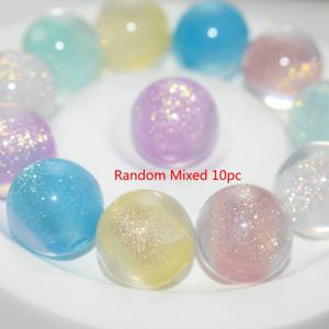 TEMU 10개 16mm 원형 수지 비즈 - 투명하고 하얀 빛을 내는 스파클링 패션 비즈 DIY 팔찌, 보석 만들기, 휴일 선물, 친구 선물, 보석 만들기 용품, 장식 비즈, 거친 마감