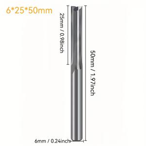 TEMU 1개 2플루트 직선 카바이드 엔드밀 4/6mm 샹크 CNC 텅스텐 카바이드 밀링 커터, MDF, 아크릴, 알루미늄, 구리, PVC용 CNC 공구