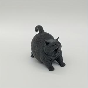 TEMU 1개 귀여운 하품 고양이 조각상 - 화이트 또는 블랙, 컴팩트 데스크탑 장식용 (집, 사무실, 차량) - 전기 필요 없음, 고양이 애호가를 위한 완벽한 선물 (크리스마스, 할로윈, 생일) - 수집 가능한 피규어, 고양이 장식, 오피스 액세서리, 카툰 디자인, 섬세한 텍스처