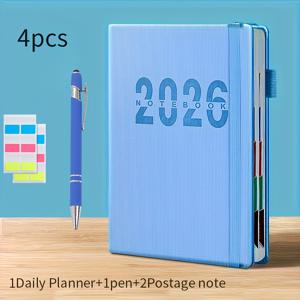 TEMU 4pcs 2026 패턴 플래너 주간 월간 스케줄, 성인 플래너 조직자 캘린더 자제력 체크리스트 저널 노트북|달력|달력|캘린더