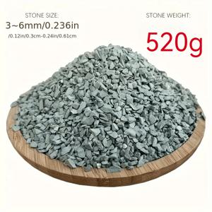 TEMU 수족관용 천연 녹색 제올라이트 장식 돌 - 3-6mm 사이즈, 420g 무게, 수질 정화 및 홈 조경 장식에 이상적, 수족관 장식