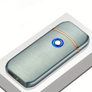 TEMU 1개 AZONT USB 충전식 방풍 전자 라이터, 지문 센서 & 양면 점화 기능, 고품질 무염기 작동, 리튬 배터리 구동 컴팩트 휴대용 라이터 (스마트 안전 점화 시스템), 캠핑 및 야외 활동용, 주방 라이터, 세련된 디자인, 내구성 강한 구조, 스마트 점화 라이터, 캠핑 애호가 및 등산객을 위한 휴대용 라이터