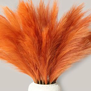 TEMU 27개 55cm 높이 인공 플러시 그라스 장식, 크리스마스, 할로윈 장식, 화병 채우기, 결혼식, 파티 및 가을 홈 데코에 적합 (오렌지색), 크리스마스 장식, 가을 홈 데코, 장식용 인공 꽃, 인공 꽃