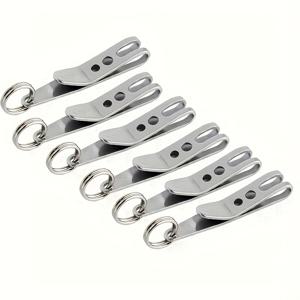 TEMU 6pcs EDC 기어 세트 - 포켓 행잉 클립, 후크 툴 키링 | 야외 활동가와 모험가를 위한 내구성 강한 골드톤 소재 – 캠핑과 애호가에게 완벽한 선택|키링