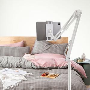 TEMU 프란다스 조절 가능한 태블릿 스마트폰 스탠드 거치대- 150cm 침대 전화 홀더, 카본 스틸 구조, 편안한 독서 및 시청에 이상적, 침대용 태블릿 홀더, 태블릿 및 스마트폰용 다용도 바닥 스탠딩 홀더, 라이브 스트리밍 및 사진 촬영용 조절 가능한 높이와 각도