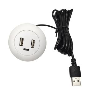 TEMU 3포트 내장 데스크탑 USB 허브, Type-C 충전기용 다기능 벽 콘센트, 퀵 차지 호환, USB 전원 공급, 노트북 등을 위한 ≤36V 작동 전압