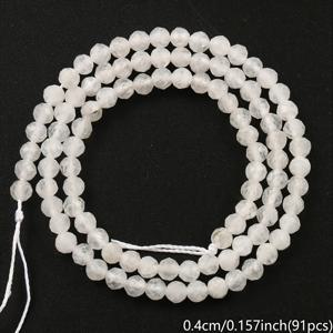 TEMU 15'' 스트랜드 문스톤 쿼츠 비즈 - DIY 쥬얼리 만들기, 목걸이 & 팔찌 액세서리, 2mm-4mm 혼합 사이즈의 작은 페이싯 스페이서 비즈|은목걸이