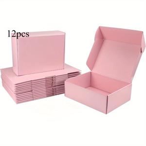 TEMU 12 팩 분홍 종이 선물 상자 뚜껑 포함, 20*16*6cm/7.87*6.29*2.36인치