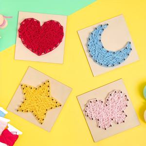TEMU 4pcs DIY 스타 달 크리스마스 아트 수제 와이드 드로잉 키트, 수제 와이드 공예 목재 템플릿 창의적인 DIY 와이드 장식, 가족 상호 작용에 적합, 홈 데스크톱 장식, 휴일 파티 선물, 생일 선물, 파티 선물, 할로윈, 어머니의 날, 크리스마스