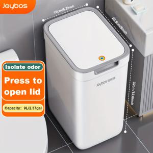 TEMU 1pc 푸시-오픈 , 9L/2.3Gal, 1초 압력-오픈 기계, 좋은 밀봉, 욕실, 침실, 거실용 직사각형 플라스틱 폐기물통 - 간단하고 세련된 가정용 액세서리, 욕실 , 무접착 통합