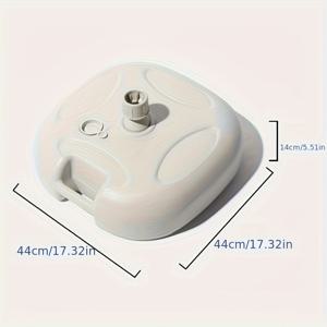 TEMU 1pc 중량 20L 흰색 우산 베이스 - 배수 플러그가 있는 안정적인 야외 정원 파티오 우산 스탠드, 정원, 발코니, 파티오 사용을 위한 내구성 있는 플라스틱 디자인, 야외, 발코니 쉐이드, 현대적인 미적, 강력한 구조
