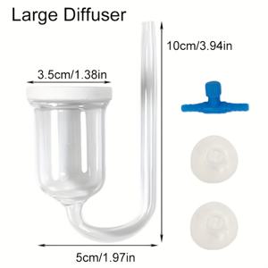 TEMU TUNFAN CO2 분자 diffuser, 아쿠아리움 버블 카운터 반응기, 흡입 컵이 있는 분자, 투명 아크릴 디자인, 물고기 탱크, 살아있는 식물, 물과 잔디 성장 정제기, 전기 없음, 아쿠아리움 공기 펌프, 물고기 탱크 액세서리, 현대 아쿠아리움 액세서리, 내구성, 배터리 없음