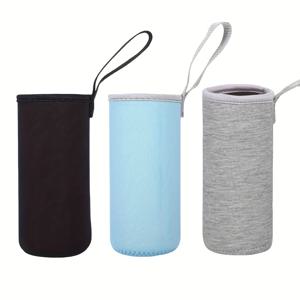 TEMU 3pcs 네오프렌 물병 슬리브 - 12oz에서 20oz까지 보온 접이식 음료 커버, 탄력 밴드, 체육관, 하이킹, 야외 활동, 체육관 수분 장비, 세련된 슬리브 디자인, 유연한 커버