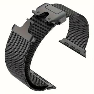 TEMU 스테인리스 스틸 밀라노 메쉬 루프 밴드 - 애플워치 울트라 2/Ultra 49mm, 시리즈 10 46mm, 9/8/7 45mm, SE2/SE/6/5/4 44mm, 3/2/1 42mm용 | 내구성 & 세련된 디자인, 안전한 착탈식 버클 | 폴리시 마감