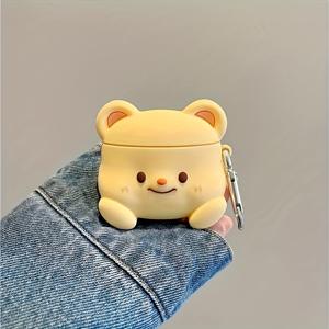 TEMU 귀여운 곰머리백 - iPhone 헤드폰케이스, 호환: 1/2/3/4 세대 & Pro/Pro 2 무선 이어폰용