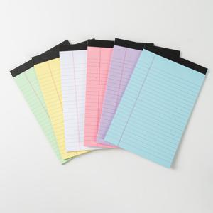 TEMU 6팩 5x8인치 컬러 스티키 노트 패드 - 유연한 찢어지는 페이지, 부드러운 필기용, 넓은 줄무늬, 법적 및 사무용 (핑크, 블루, 그린, 옐로우, 퍼플, 블랙), 쓰기용 노트패드, 사무용품, 생동감 넘치는 문구류, 내구성 있는 문구