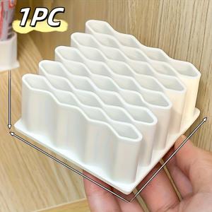 TEMU 32단 다기능 연고 및 물결 모양 펜 홀더, 창의적인 메이크업 펜, 아이브로우 펜슬, 펜 및 연필 보관대, 데스크탑 오피스 문구 정리함|책상|눈썹펜슬