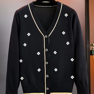 TEMU 뉴 롱 슬리브 가디건 코트, 슬림핏 루즈 캐주얼 스타일