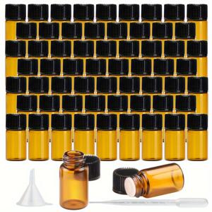 TEMU 100개 3ml 에센셜 오일 병 3ml 에센셜 오일 병, 소형 에센셜 오일 병, 3ml 유리 병, 소형 오일 샘플 병 3ml, 에센셜 오일 병 앰버
