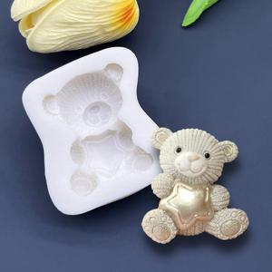 TEMU 1pc 3D , 별 실리콘 모양, 과자, 푹푹한 초콜릿, 컵케이크, 케이크 장식 도구, 납이 없는 재료