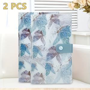 TEMU 2개 세트 우아한 주얼리 정리책, 포켓 포함, 120개 슬롯 - 반지, 목걸이, 귀걸이 등을 위한 튼튼한 PVC 여행 케이스 - 완벽한 선물 아이디어, 미용 보관, 선물, 기타 (액세서리 정리함)