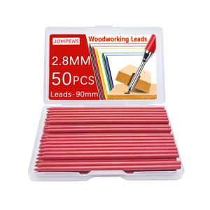 TEMU 2.8mm 대용량 교체 가능한 리드 코어 50개 세 가지 색상 2B 목공 자동 연필 액세서리, 깊은 구멍 마킹, 건축 도면 펜 교체 코어, LCOMMO