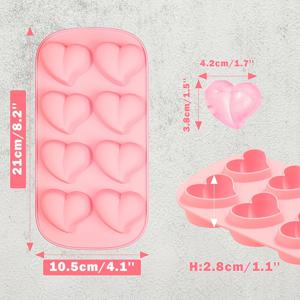 TEMU 위스키용 하트 모양 얼음 트레이, 초콜릿과 큐브 아이스를 쉽게 제거할 수 있는 8칸 홈용|얼음트레이