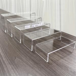 TEMU 5pcs 투명 아크릴 디스플레이 스탠드 세트, 데스크탑 액세서리, 화장품, 조각품, 보관 선반, 소매 디스플레이 랙, 미니 쇼케이스 테이블에 적합합니다.