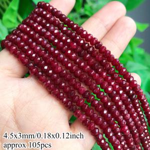 TEMU TANANTA 자연적인 빨간 garnet 돌 비즈 - 4.5x3mm 다면체 평평한 원형 자유로운 스페이서 비즈 DIY 보석 만들기 - 팔찌, 목걸이, 우아한 장식 및 패션 비즈 액세서리, 패션 비즈 액세서리 | 우아한 비즈 디자인 | 부드러운 텍스처