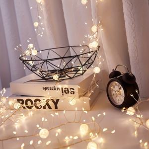 TEMU 200cm/78.74인치 LED 아이스 크랙드 볼 구리 와이어 장식 조명, 실내 사무실 장식, 방, 파티, 결혼식, 선물, 졸업 시즌 장식 - 배터리 없음
