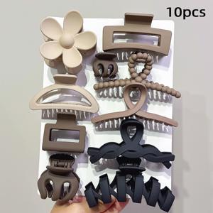 TEMU 10개 세트 다양한 헤어 클로 클립, 데일리 웨어, 파티, 해변 여행 또는 베프에게 주는 아름다운 선물로 완벽, 파티 헤어스타일,스타일리시 헤어 도구,패셔너블 헤어 피스,가벼운 디자인,다용도 헤어 도구,멀티팩 클립,여성 패션