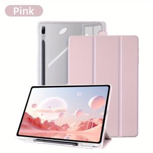 TEMU 삼성 갤럭시 탭 S6 라이트 10.4인치 S9 FE 10.9인치 S10 FE S10 플러스 S9 플러스 S9 FE 플러스 S7 플러스 S7 FE S8 플러스 12.4인치 스마트 투명 뒷면 태블릿 커버용 매트 아크릴 케이스|태블릿