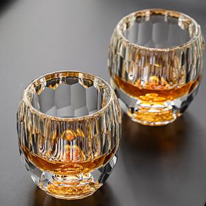 TEMU 60ml 골든 포일 스타버스트 기하학 플로럴 컷 유리 티컵 - 무연 보온 재사용 가능 라운드 컵, 위스키 & 칵테일 & 차용, 핸드워시 전용, 럭셔리 홈 바 & 다이닝 데코