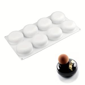 TEMU DIY 빵, 초콜릿, 브라우니 & 디저트용 8구형 라운드 실리콘 베이킹 몰드 - 비접착식, 쉬운 분리, 균일한 케이크 제작 - 생일, 크리스마스, 추수감사절, 졸업 파티에 완벽한 다목적 주방 도구, 축제 음식 준비용, 균일한 케이크 사이즈
