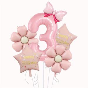 TEMU 생일 파티 모임용 6개 세트 캔디 핑크 숫자 풍선, 고품질 부유 알루미늄 필름 풍선, 생일 파티 풍선, 할로윈 장식, 크리스마스 장식