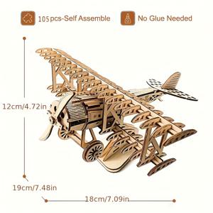 TEMU 3D 목재 퍼즐 비행기 목재 DIY 공예 모델 키트 수제 3D 조각품 빈티지 항공기 모델 홈 데코 장난감 - 생일 선물, 할로윈 선물, 크리스마스 선물