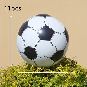 TEMU 11개 세트 인플레이터블 축구공 - 내구성 있는 방수 PVC, 빠른 공기 주입 & 휴대용 보관, 비치, 잔디, 캠핑, 팀 게임 및 여름 파티용 화려한 혼합 색상, 해변용 공, 야외 스포츠 장비, 캠핑 액세서리, 축제 스포츠 기어