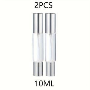 TEMU 2pcs 0.34oz 듀얼-사용 향수 스프레이 병, 롤러 포함 - 투명 유리, 채우기 쉬움, 여행 및 사무실 필수품에 적합, 향수 및 스프레이 병 포함, 휴대용 리필 가능 디스펜서