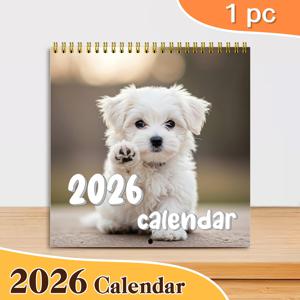 TEMU 2026 데스크탑 우아한 달력 - 달력과 일일 계획서, 귀여운 개 그림, 휴대용 시간 조직자, 집과 사무실, 새해, 할로윈, 크리스마스, 생일, 그리고 다른 축제 행사에 완벽한 선물