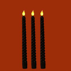 TEMU 3/6개 블랙 LED 스파이럴 롱 폴 전자 불꽃 없는 할로윈 캔들 조명, 크리스마스 장식등, 발렌타인데이 라이트, 티라이트 생일 결혼식 테이블용 장식 조명, 배터리 미포함|티테이블