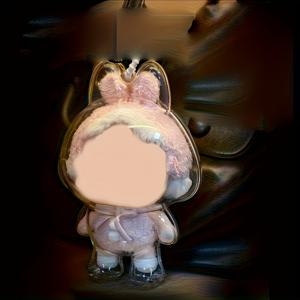 TEMU 젊은이 울음소리 바이닐 보호 케이스 - 투명한 고품질 PC 소재, 분진 방지, 핑크 토끼 귀 및 안경, 수집용 인형 호환 | 수집용 인형을 전시하는 데 적합한 장식용 보관함, 장난감 보관 솔루션, 재미있는 디자인, 내구성 있는 구조