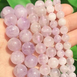 TEMU AAA 천연 라벤더 자수정 쿼츠 비즈 - 진품 보라색 자수정, 투명에서 라일락 색상까지, 매끄러운 둥근 스페이서 비즈 DIY 주얼리 제작용, 팔찌, 목걸이, 귀걸이 - 생일, 기념일을 위한 우아한 여성 선물, 공예 비즈 재료