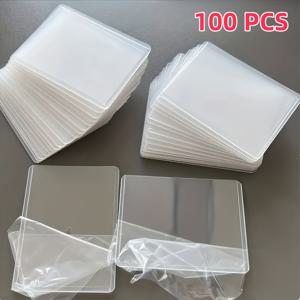 TEMU 100개 양면 보호 필름 3 X 4 로더 카드 홀더 - 야구, 축구, 농구, 하키, 골프, 단일 스포츠 카드용