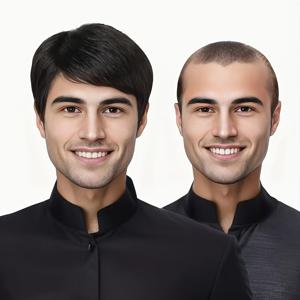 TEMU 남성용 자연스러운 앞머리와 짧은 헤어피스 - 전체 머리카락 커버리지, 비즈니스 & 캐주얼 스타일링, 모든 연한 베이지 톤 호환, 유럽풍 헤어피스, 다재다능한 헤어스타일, 내구성 있는 구조, 전문가용 헤어 교체