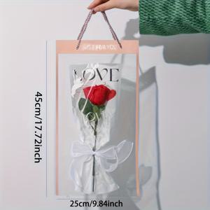 TEMU 10개 투명 PVC 꽃봉지 매직 엣지 포함 - 발렌타인데이, 결혼식, 생일, 파티용 투명 플로랄 부케 포장 - 장미, 튤립, 백합을 위한 내구성 있는 PVC 꽃선물 가방 - 꽃가꾸자 및 선물 주인을 위한 우아한 , 부케 액세서리, 로맨틱 기프트 아이디어, 장식 포장, 안전한 클로저, 이벤트 플래너를 위한 선물 랩