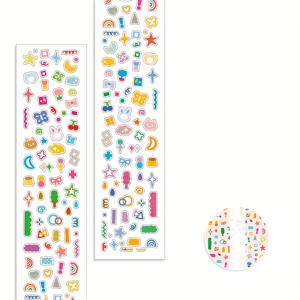 TEMU 210cm 프로스티드 글리터 스티커 롤 - 해변 테마 PET 스티커, , 조개, 웃는 얼굴 & 파스텔 컬러, 스크랩북킹, DIY 공예, 저널, 플래너 및 홈 데코용, 스크랩북 스티커, 저널 장식, 재미있는 디자인, 내구성 있는 접착제