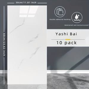 TEMU 10개 세트, 인조 타일 대리지 스티커 - 자가 접착식 알루미늄 플라스틱 벽면 패널 (주방 & 욕실용), 방수 장식, 홈 인테리어, 월드 , 디자인 타일, 빈틸 소재, 렌탈친화적