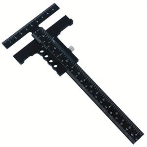 TEMU 전문가용, 인체공학적 알루미늄 합금 목공 스크라이버 게이지 - DIY 목공 및 홈 프로젝트용 외부 직경 캘리퍼가 있는 T-스퀘어 마킹 도구